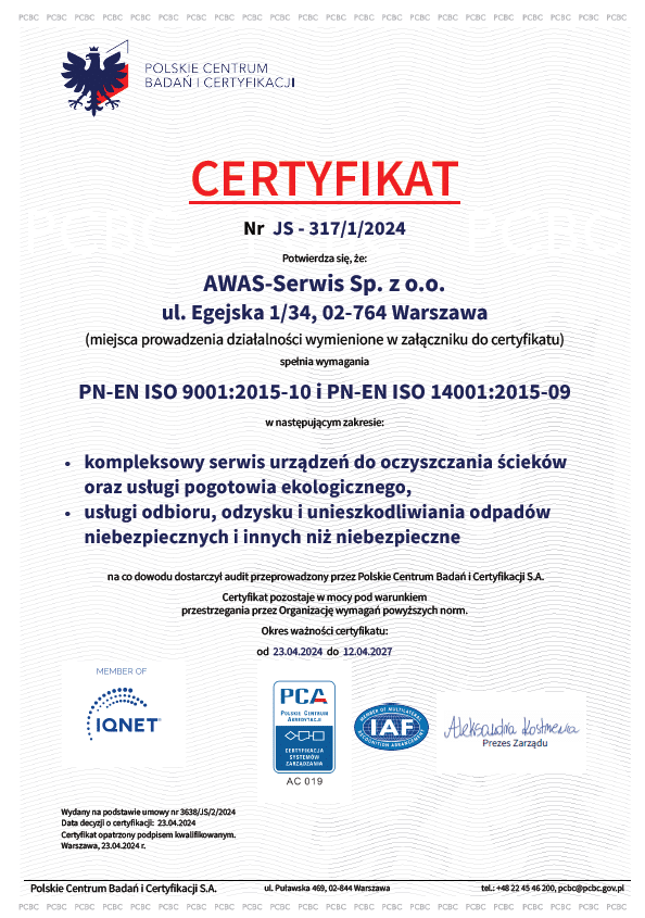 Certyfikat AWAS